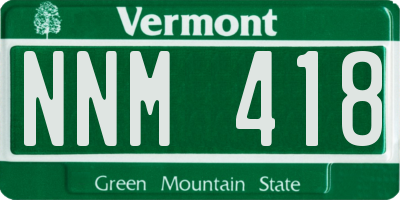 VT license plate NNM418