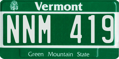 VT license plate NNM419