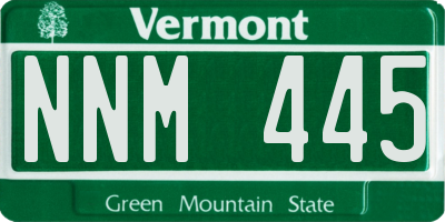 VT license plate NNM445