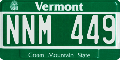 VT license plate NNM449