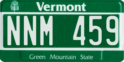 VT license plate NNM459