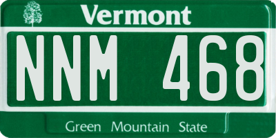 VT license plate NNM468
