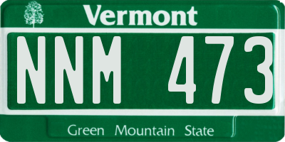 VT license plate NNM473