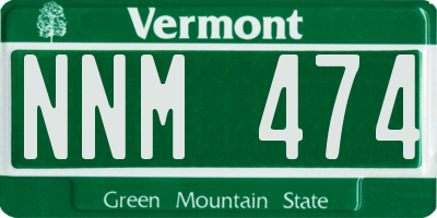 VT license plate NNM474
