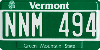 VT license plate NNM494