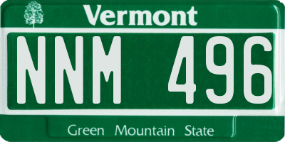 VT license plate NNM496