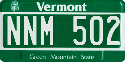 VT license plate NNM502
