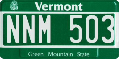 VT license plate NNM503
