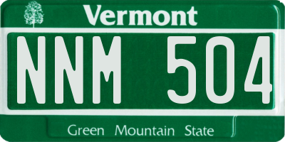 VT license plate NNM504
