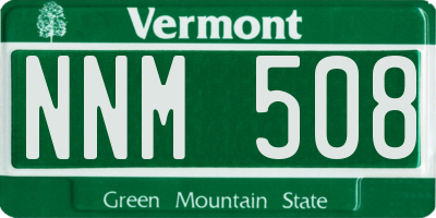 VT license plate NNM508