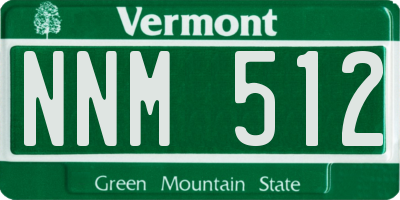 VT license plate NNM512
