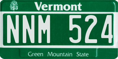 VT license plate NNM524