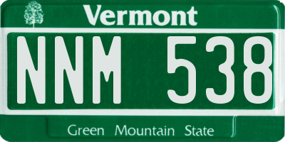 VT license plate NNM538