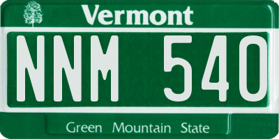 VT license plate NNM540