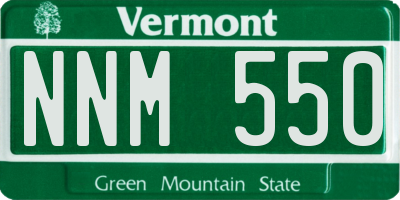 VT license plate NNM550