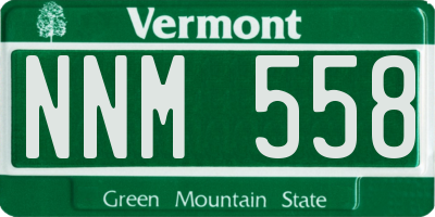 VT license plate NNM558