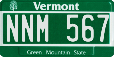 VT license plate NNM567