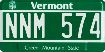 VT license plate NNM574