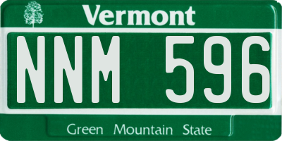 VT license plate NNM596