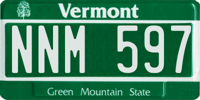 VT license plate NNM597
