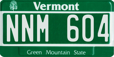 VT license plate NNM604