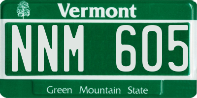 VT license plate NNM605
