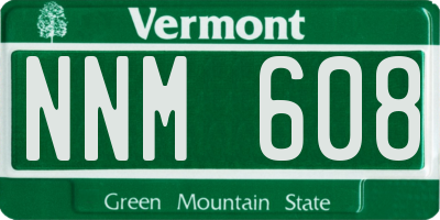 VT license plate NNM608
