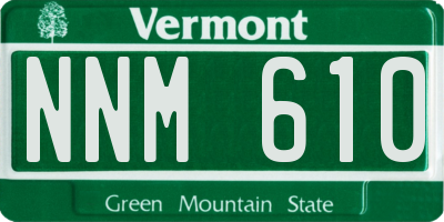 VT license plate NNM610