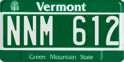 VT license plate NNM612