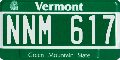 VT license plate NNM617