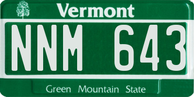 VT license plate NNM643