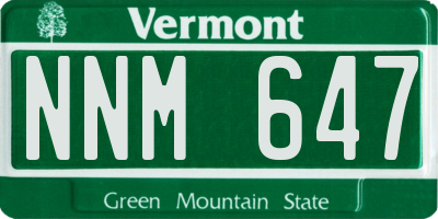 VT license plate NNM647