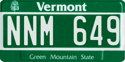 VT license plate NNM649
