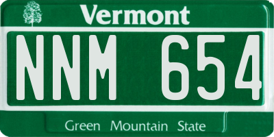 VT license plate NNM654