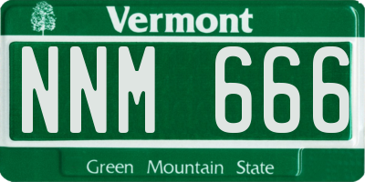 VT license plate NNM666