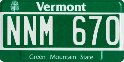 VT license plate NNM670