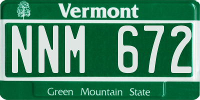 VT license plate NNM672