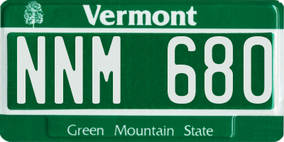 VT license plate NNM680