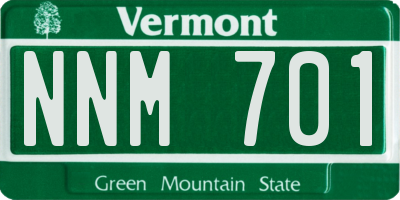 VT license plate NNM701