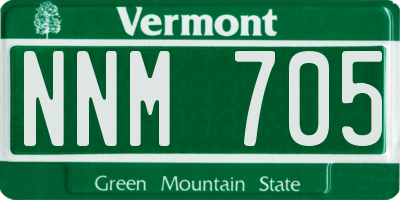 VT license plate NNM705