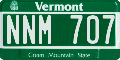 VT license plate NNM707