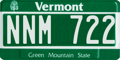 VT license plate NNM722