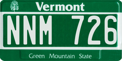 VT license plate NNM726