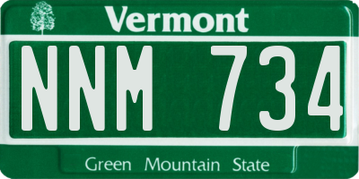 VT license plate NNM734
