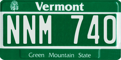 VT license plate NNM740