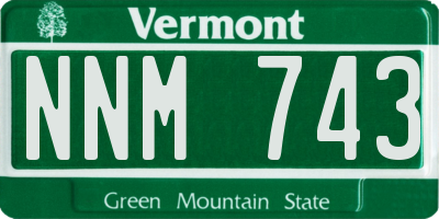 VT license plate NNM743