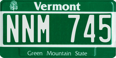 VT license plate NNM745