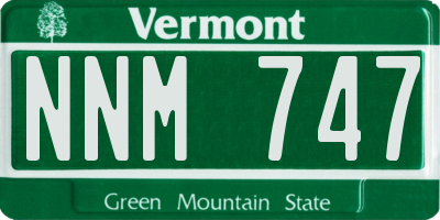 VT license plate NNM747