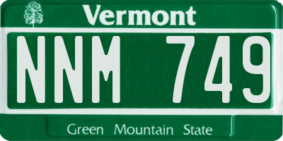 VT license plate NNM749