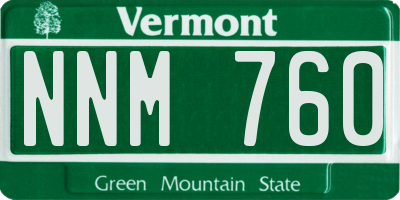 VT license plate NNM760